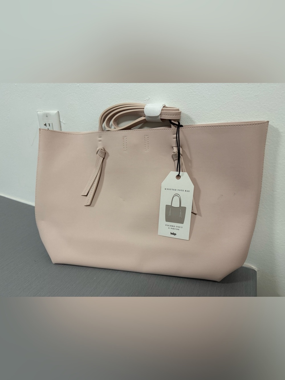 Indigo Blush Pink Knotted Tote Bag NWT
